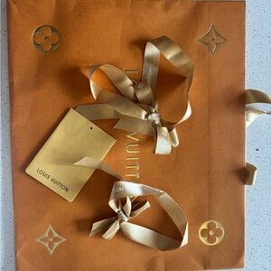 Louis Vuitton Orange and Gold Gift Bag